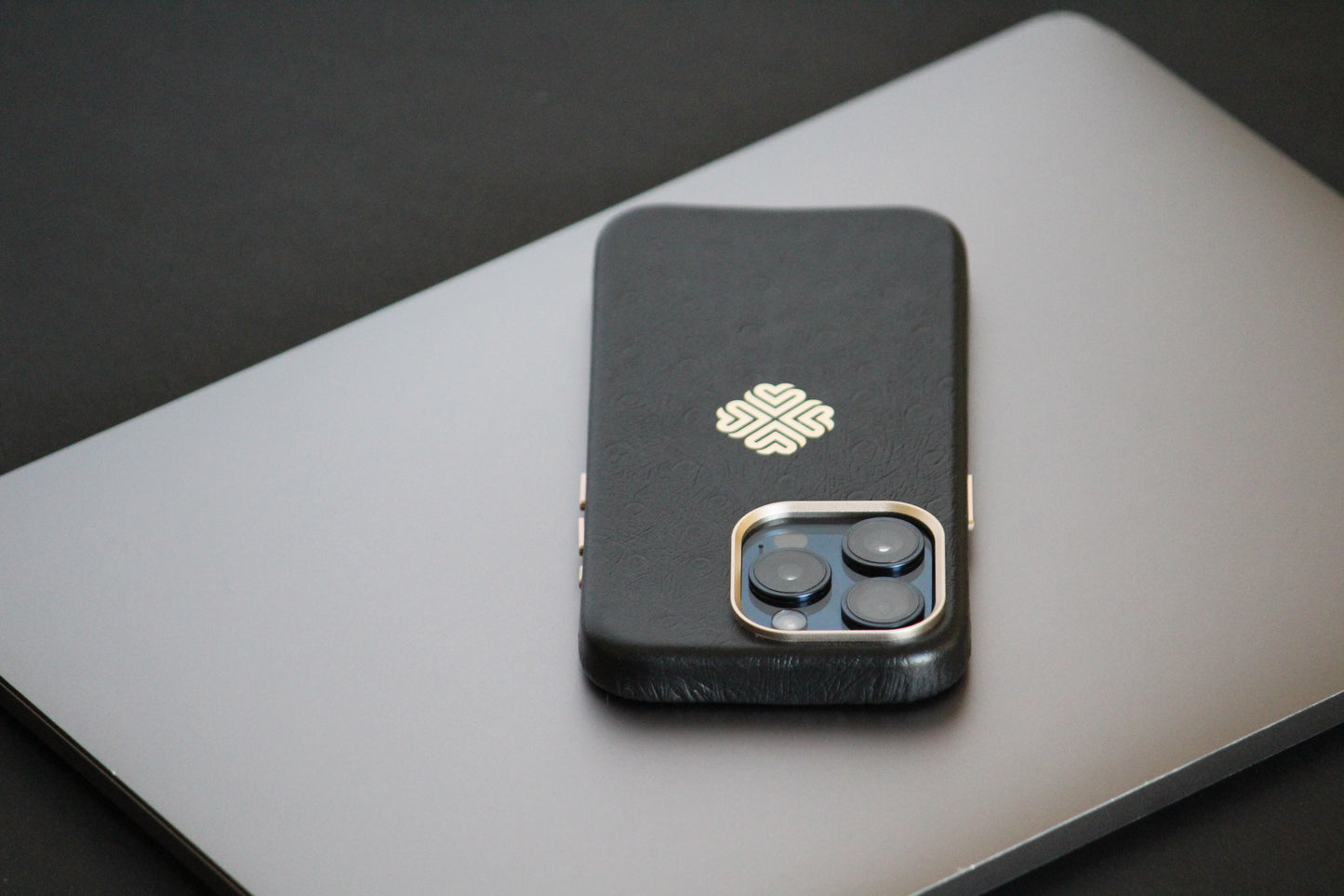 Ostrich Black | MagSafe Premium Leather Luxury iPhone Cover
