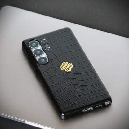 Jet Black | Premium Leather Luxury S25 Ultra Cover
