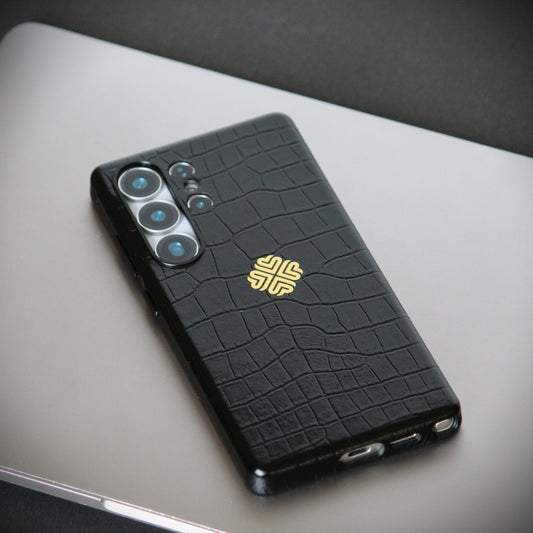 Jet Black | Premium Leather Luxury S25 Ultra Cover