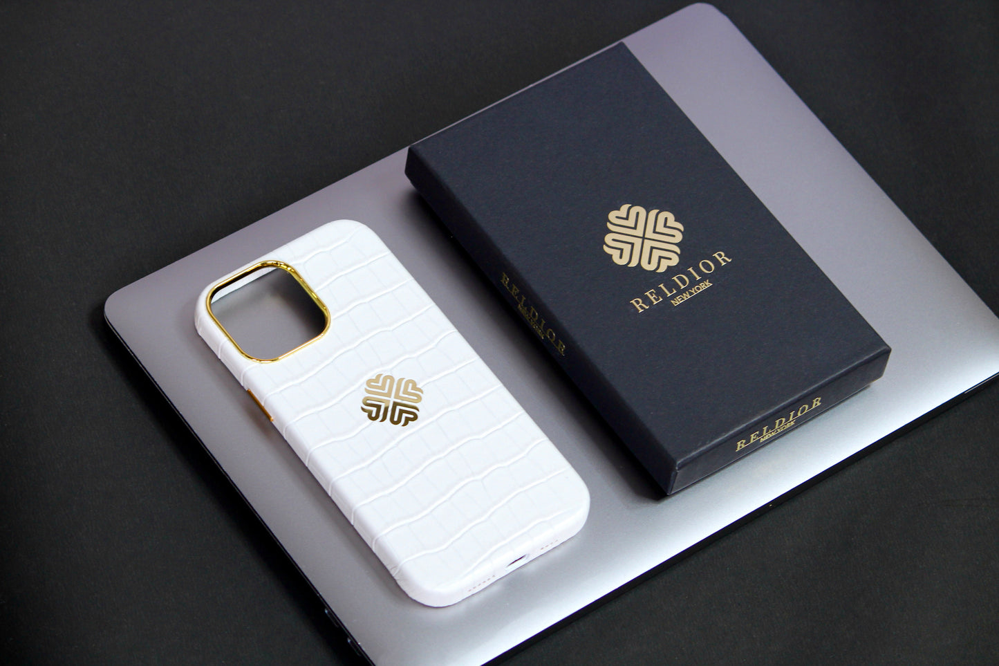 Rich White leather iphone case